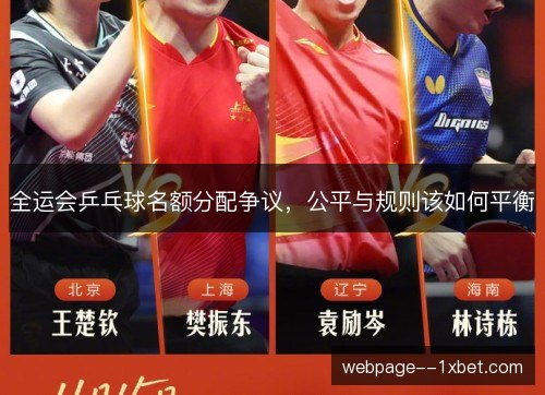 全运会乒乓球名额分配争议，公平与规则该如何平衡